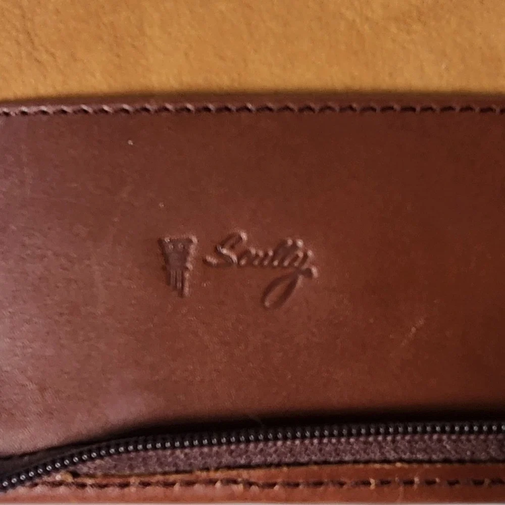 Scully Vintage Zip Around Italian Leather Padfolio Porfolio Brown Professional